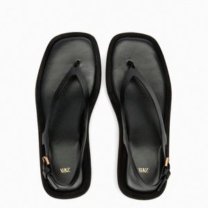 Zara Flatform Leather Sandals